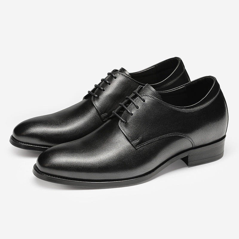 Inner Heightening Men's Smooth Toe Leather Dress Shoes