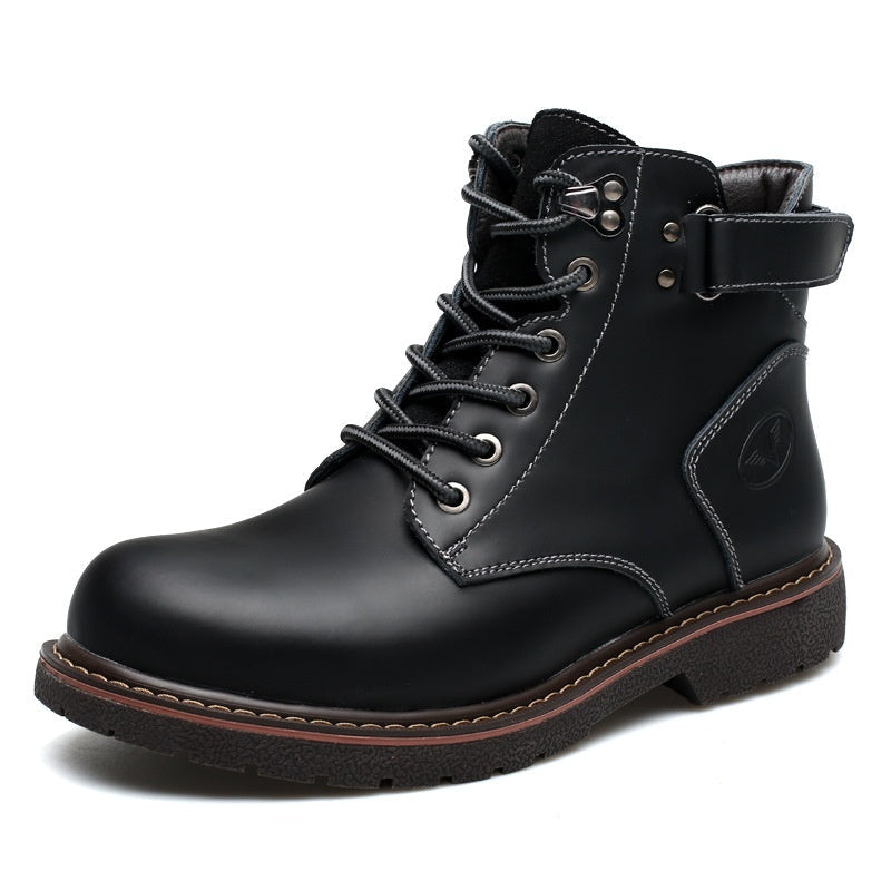 British Men Fleece-lined Martin Boots Casual Mid-top