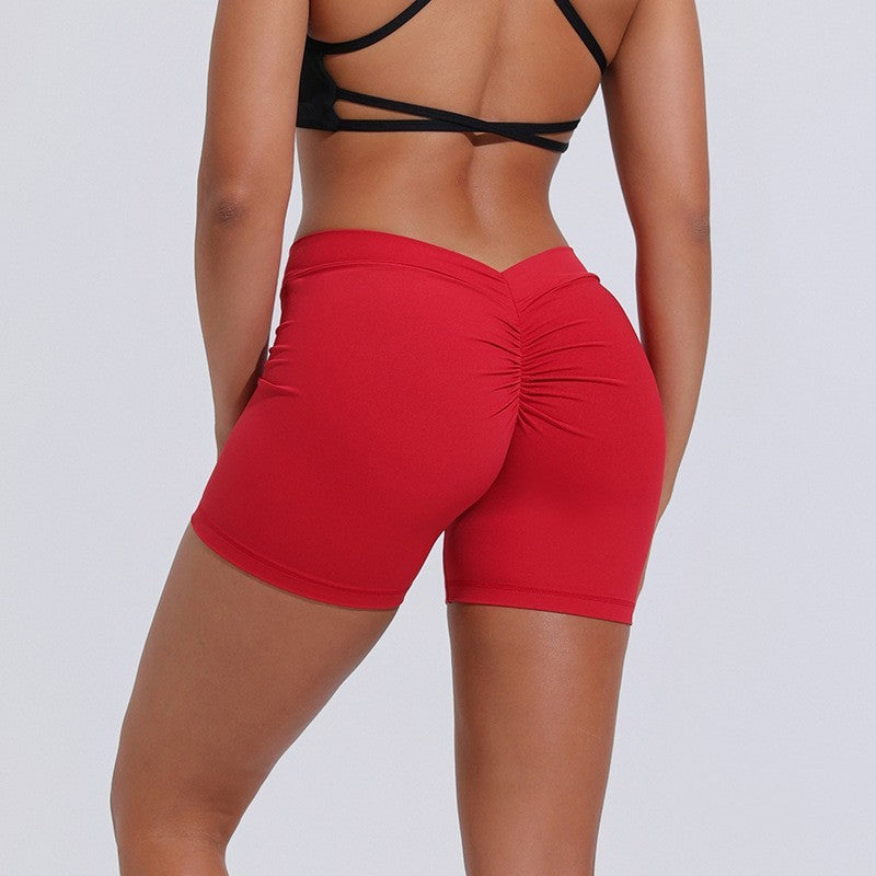 High Waist Hip Lift Back V Yoga Shorts For Women