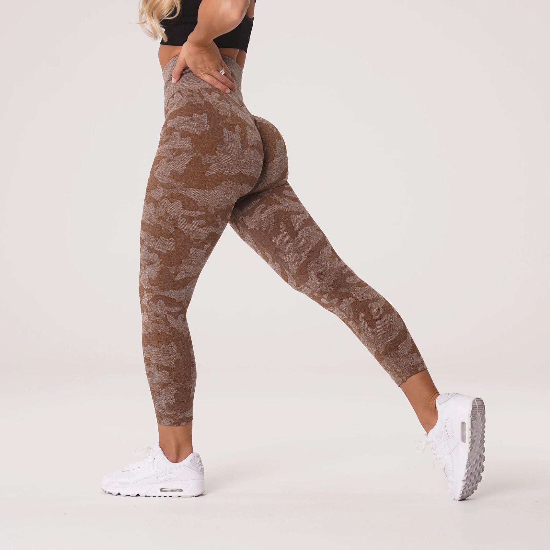 Fashion Snowflake Cropped Camouflage Jacquard Seamless Fitness Yoga Pants