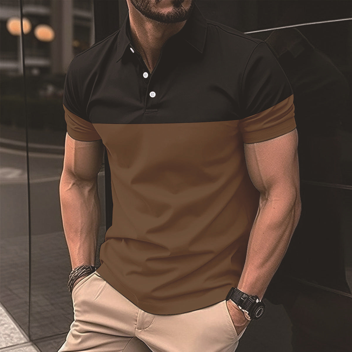 Men's Casual Polo Shirt T-shirt Top