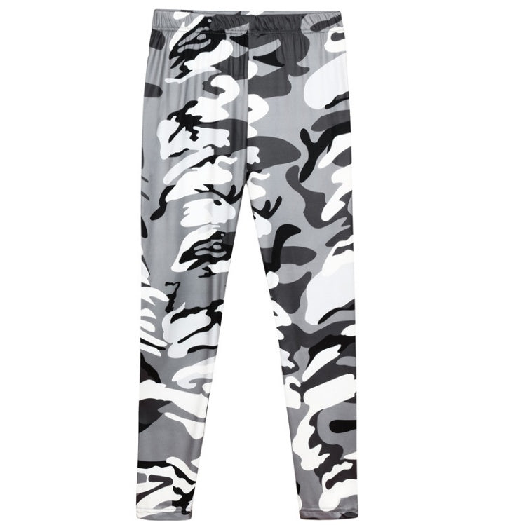 Camouflage Printed Grey Casual Legging Pants