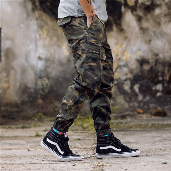 Men Fashion Streetwear Pants Mens Jogger Camo Harem Pants Street Style Youth Casual Camouflage Slim Fit Ankle Trousers Male