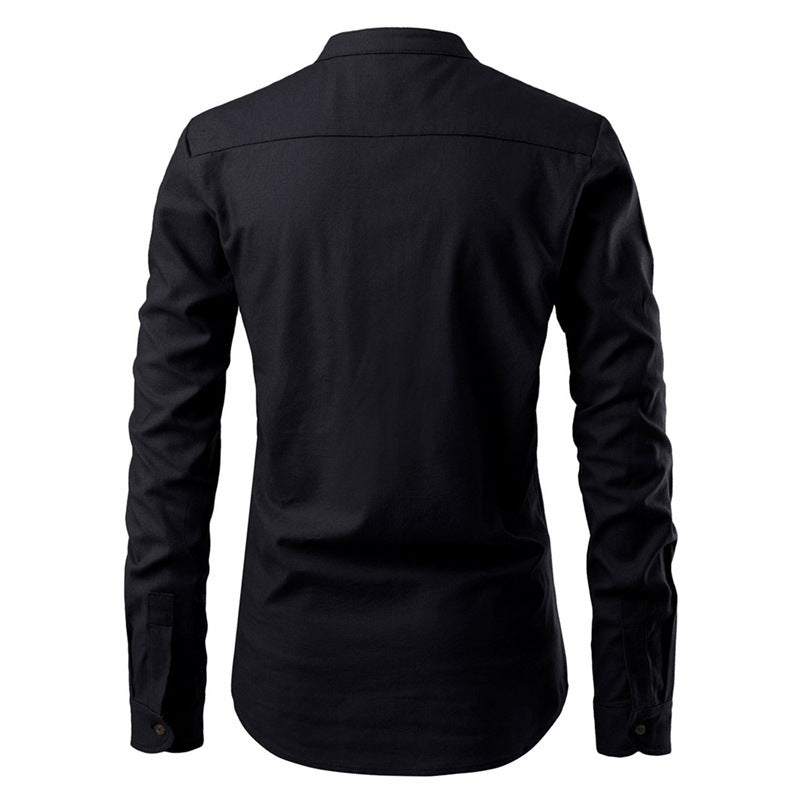 Men Shirts Korean Men Slim Long Sleeve Dress Shirt