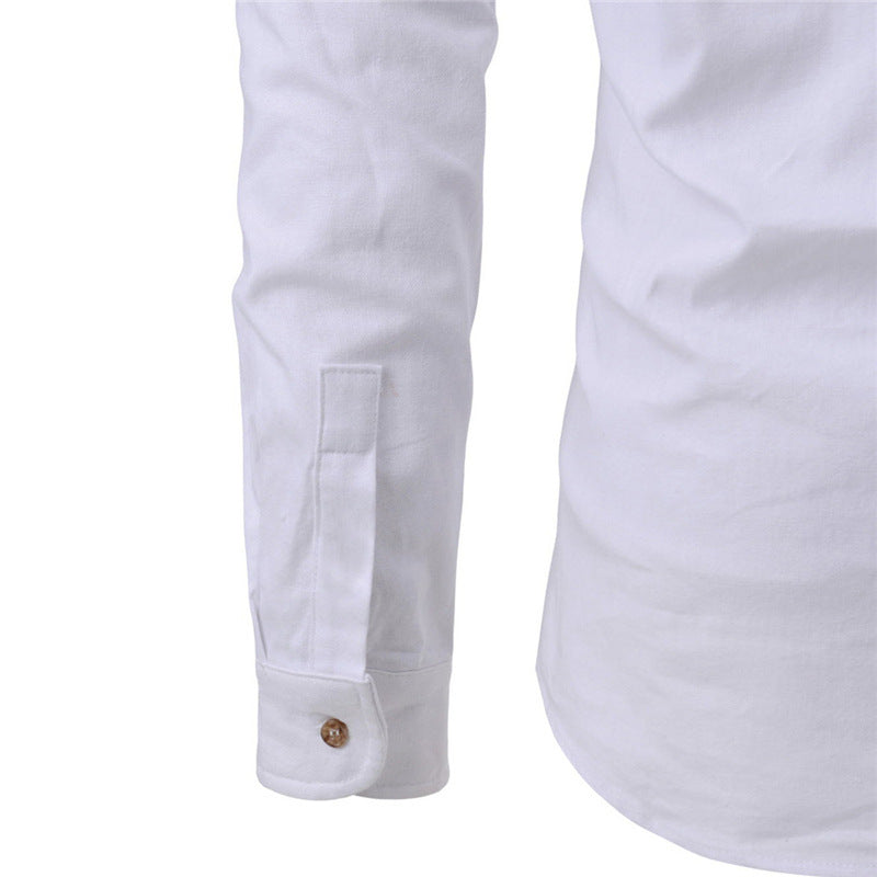 Men Shirts Korean Men Slim Long Sleeve Dress Shirt