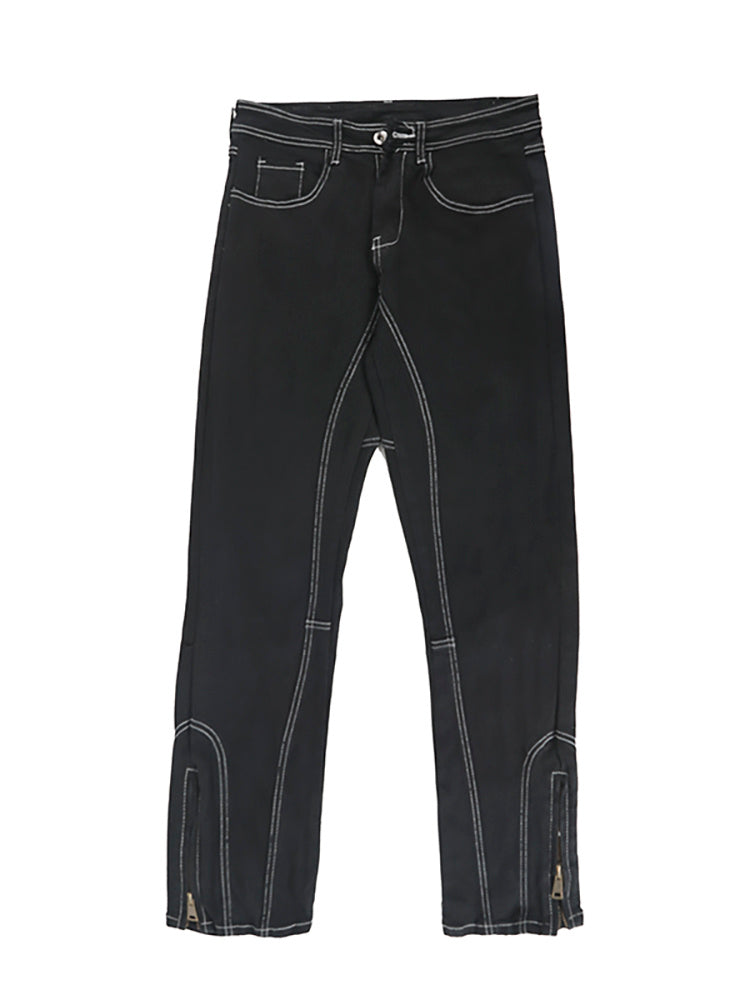 Slim-fit Jeans With Chimney Zip Slit