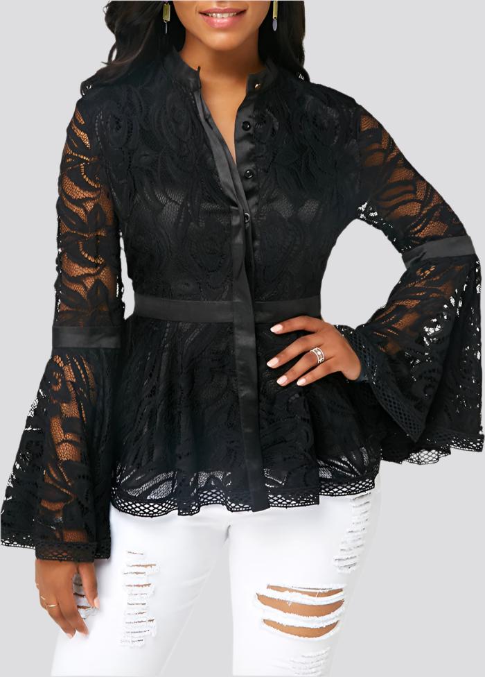 Women Lace Blouse Tops Casual Lady Clothes