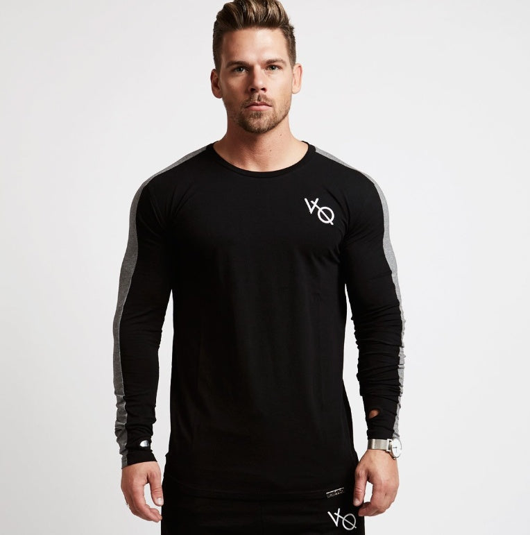 Brand Men fashion t shirt  Slim shirts male Tops Leisure Bodybuilding Long Sleeve