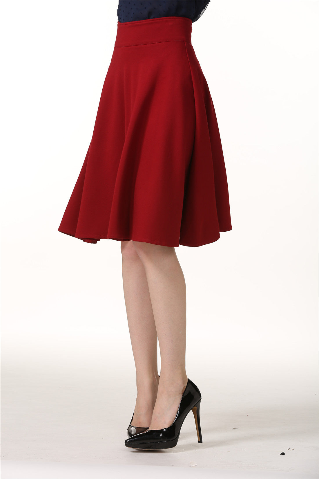 New All-match Umbrella High Waist Mid-length Skirt