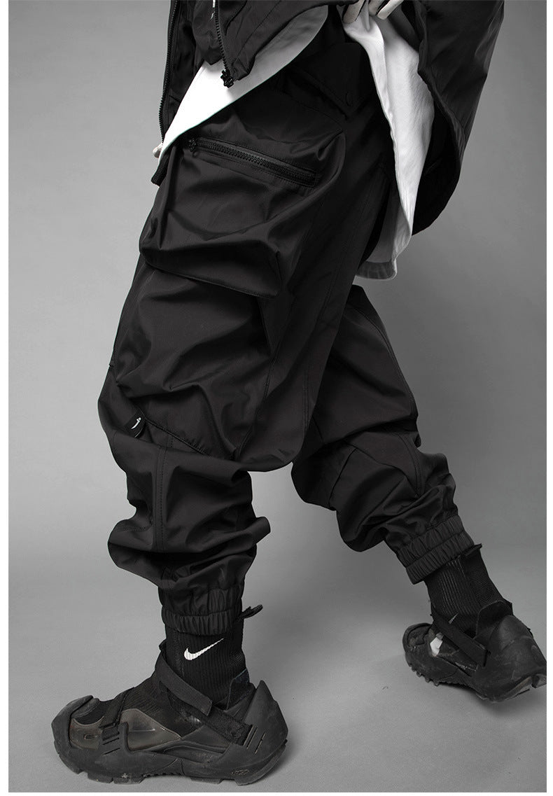 Spring Drawstring Functional Tactical Pants For Men