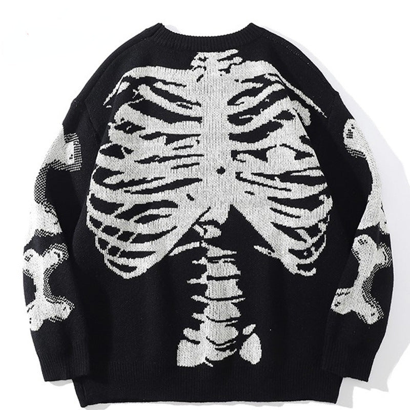 Skull Round Neck Long Sleeve Men And Women Fashion Sweater