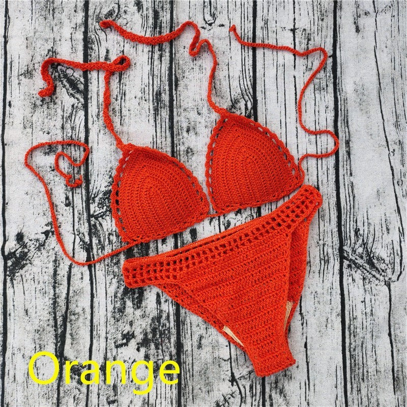 Handmade Crochet Bikini Sets Push-Up Pads Swimsuits