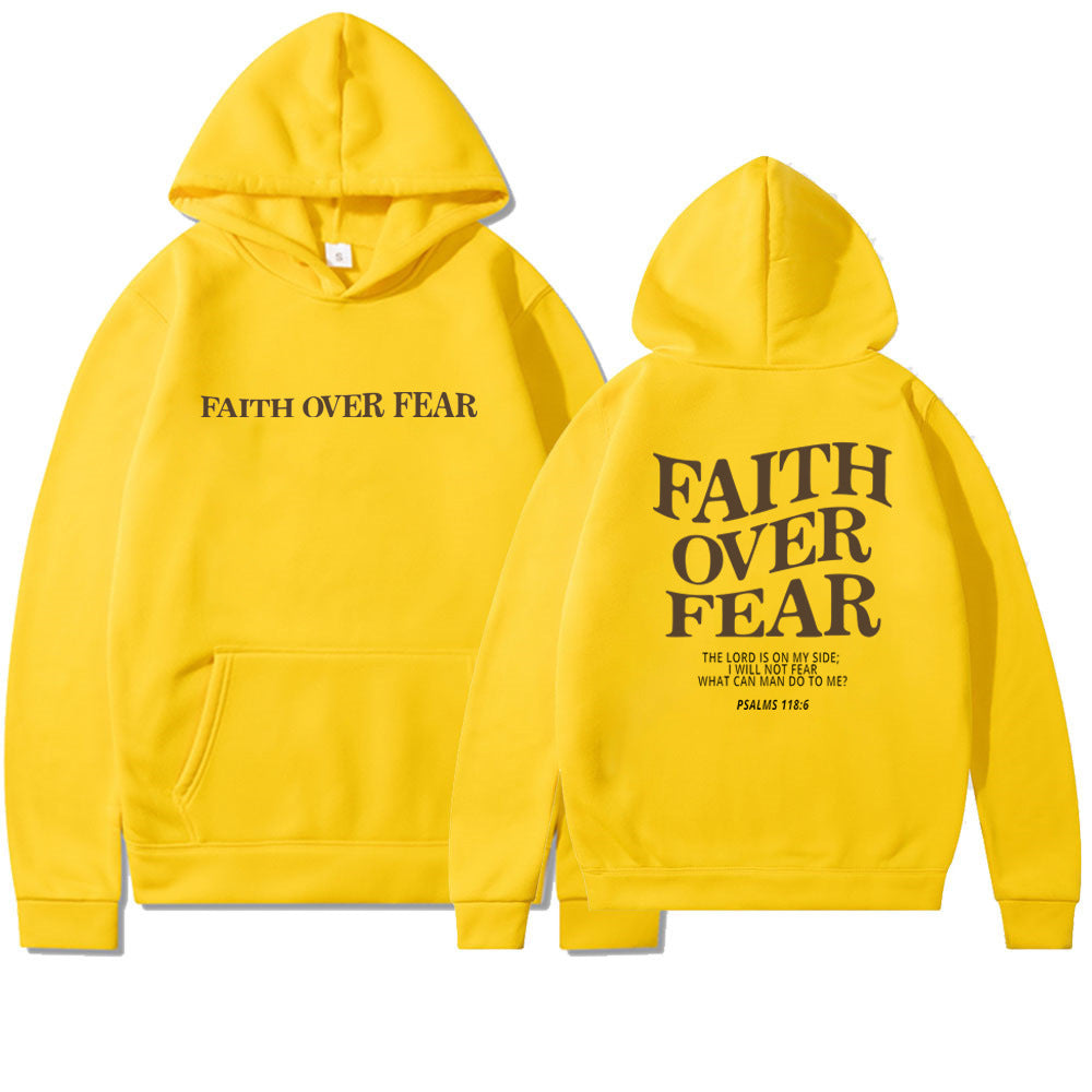 Faith Over Fear Christian Hoodie Christian Sweatshirt Jesus Hoodie Trendy Hoodie Bible Verse Shirt Unisex Aesthetic Clothes