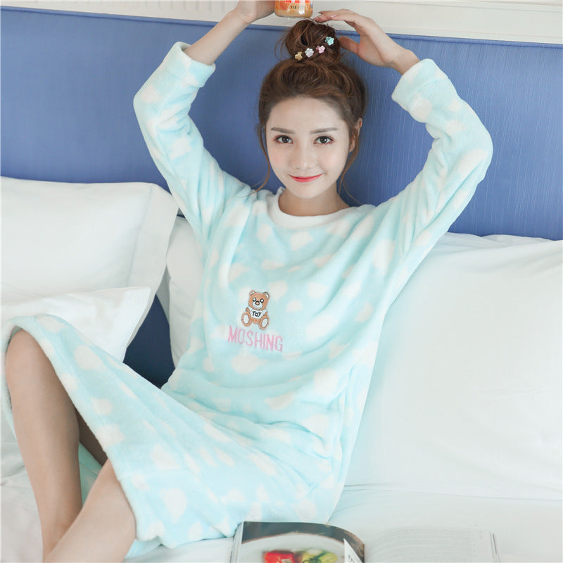 Autumn And Winter Pajamas Women Winter Flannel Pajamas Women