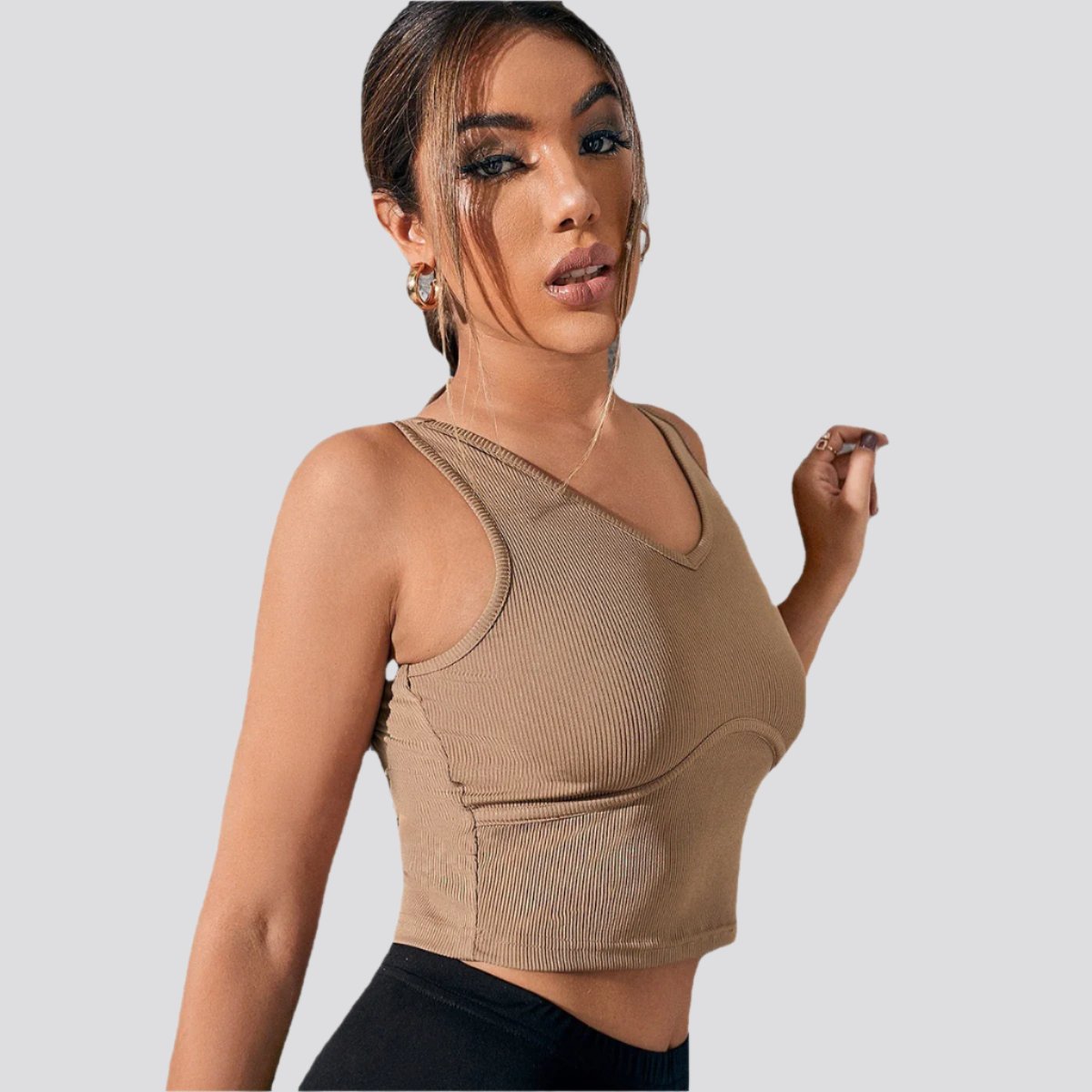 Tube Top V-Neck Camisole Cropped Crop Top