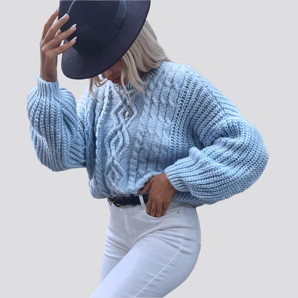 Ladies Round Neck Long Sleeve Sweater Casual