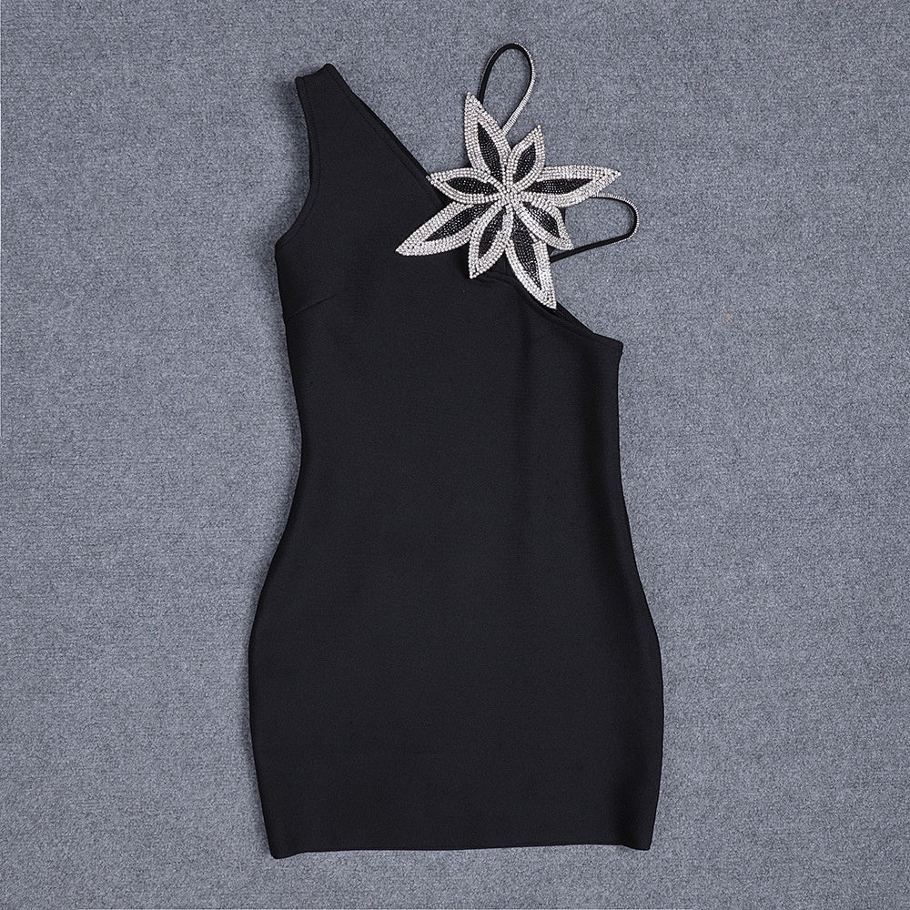 Sleeveless V-neck SUNFLOWER Diamond Mini Slim Fit Dress