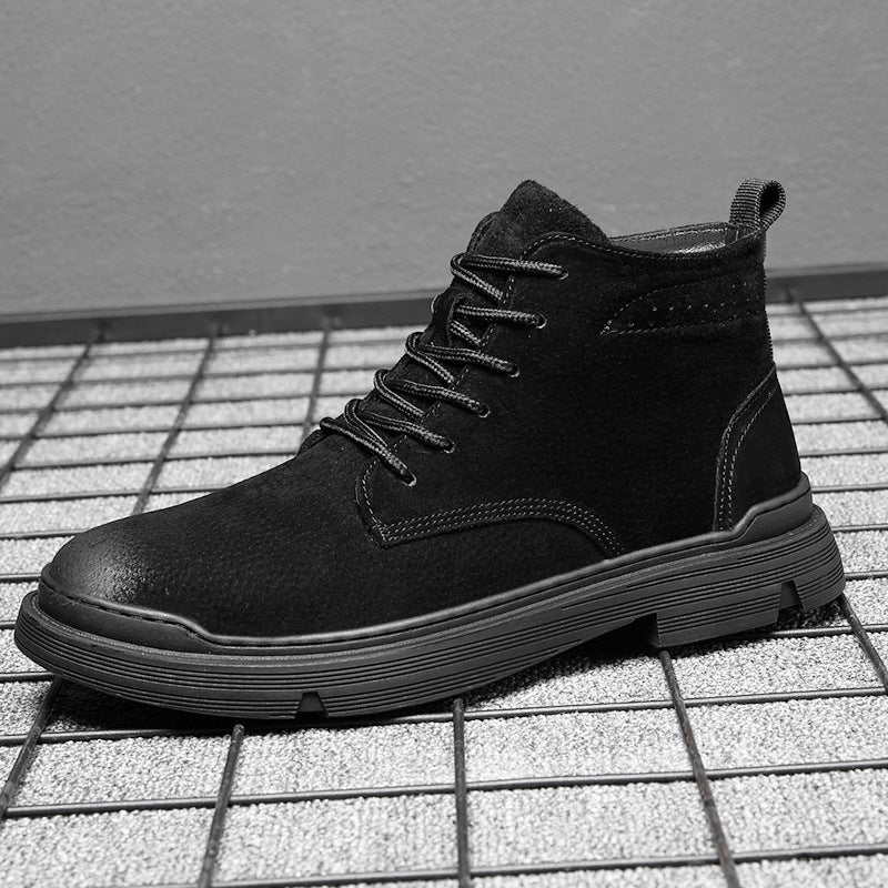 Lace-up Martin Boots Men Platform Ankle Boots Fall Winter Shoes