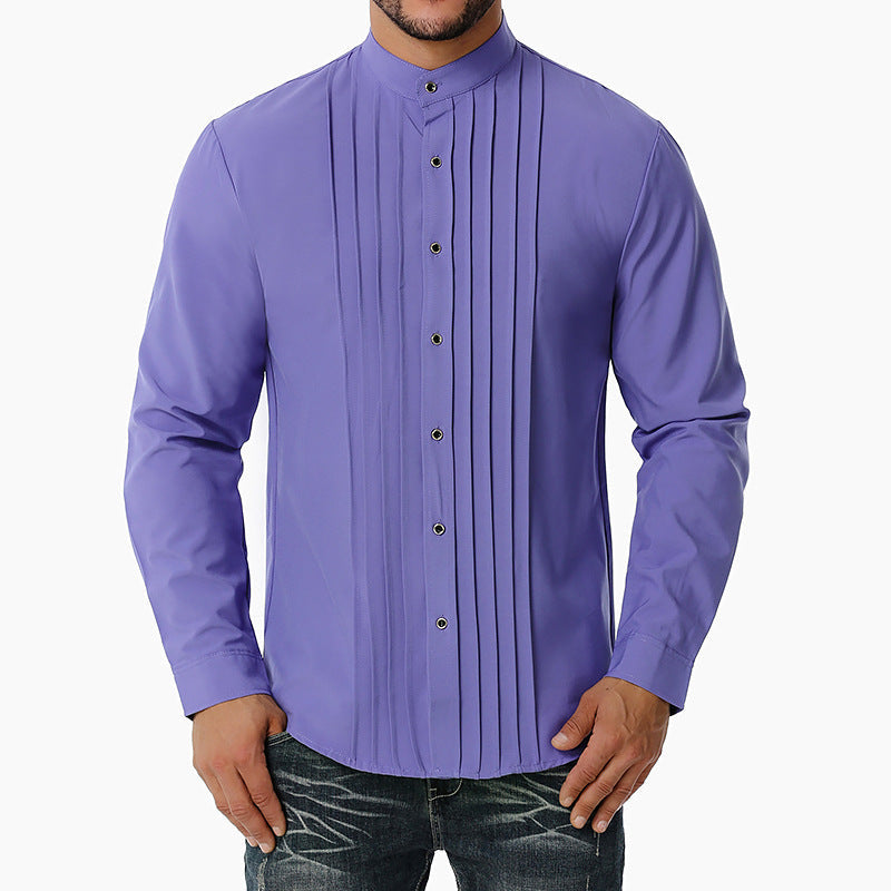 Men's Casual Long-sleeved Shirts Men's Collar Shirts