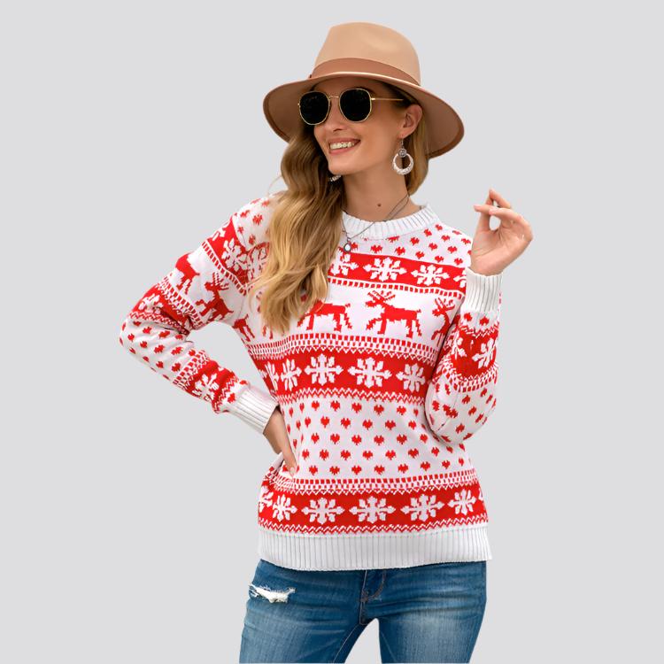 Christmas sweater snowflake pullover women