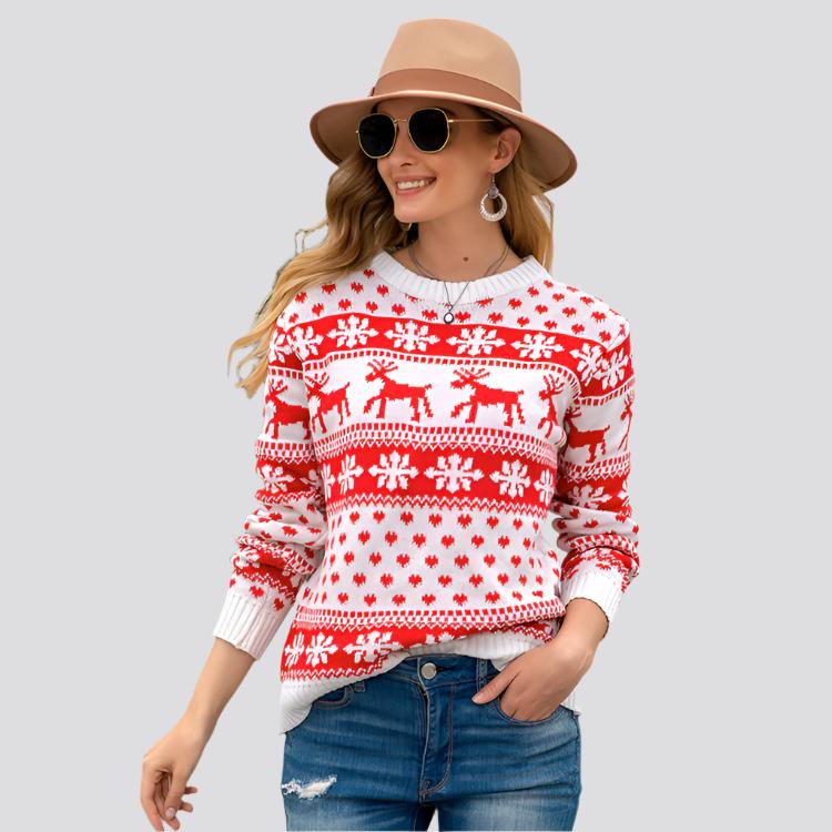 Christmas sweater snowflake pullover women