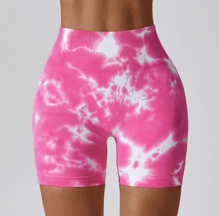 Splash Dyed Seamless Yoga Shorts For Women