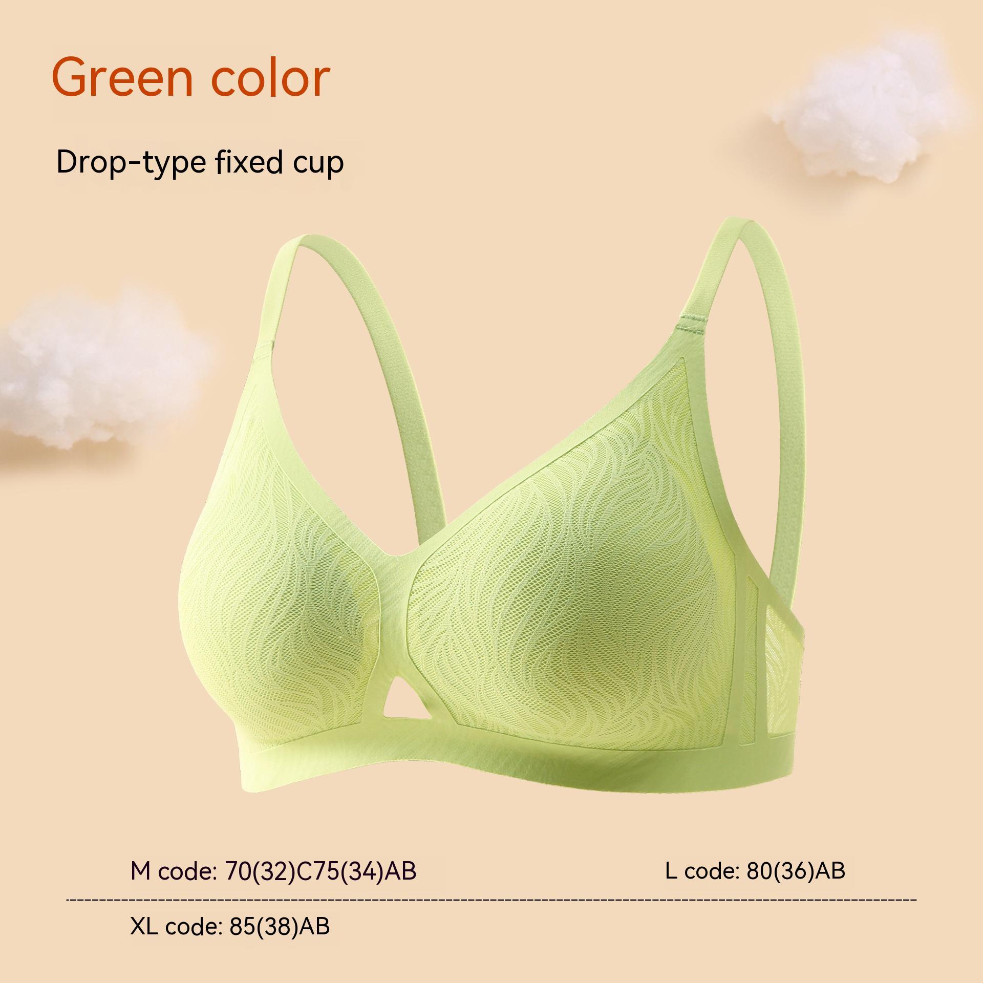 Small Flame Mesh Stitching Fit Water Drop Cup Bra Seamless Upper Support Chest