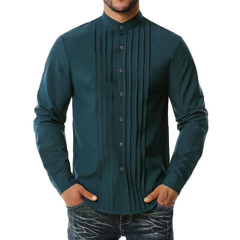 Men's Casual Long-sleeved Shirts Men's Collar Shirts