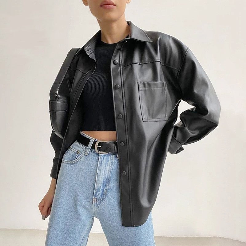 Leather Motorcycle Jacket For Women