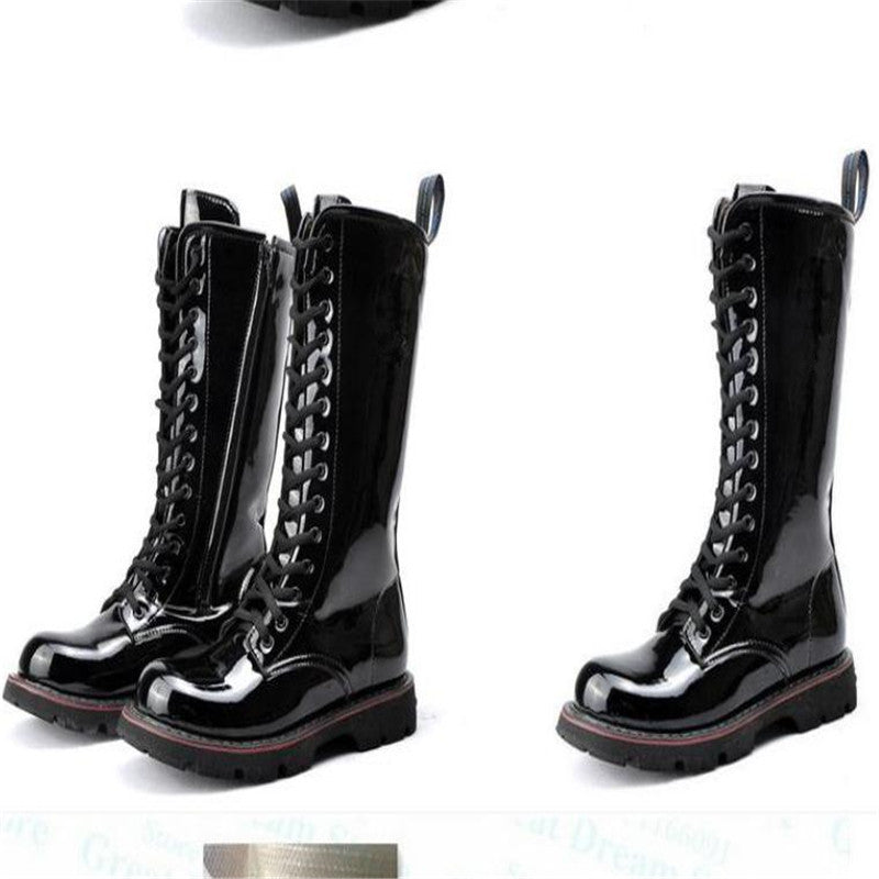 Long Patent Leather High-top Martin Boots Fashion Men