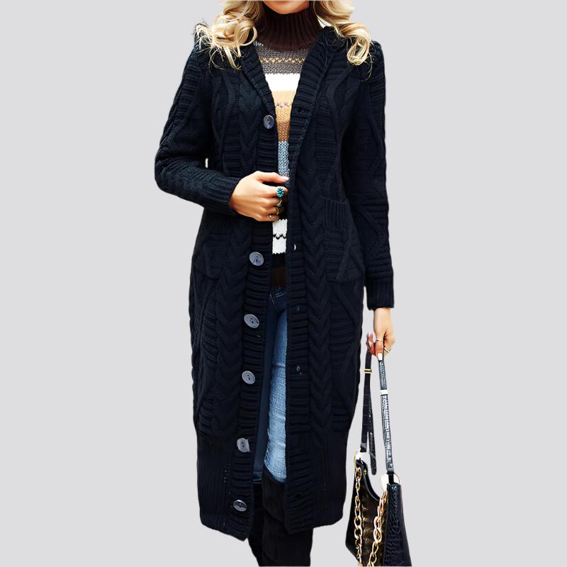 Wool Solid Color Cardigan Loose And Long Oversized Coat