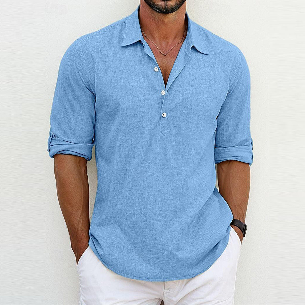 Solid Color Polo Collar Leisure Fashion Tops