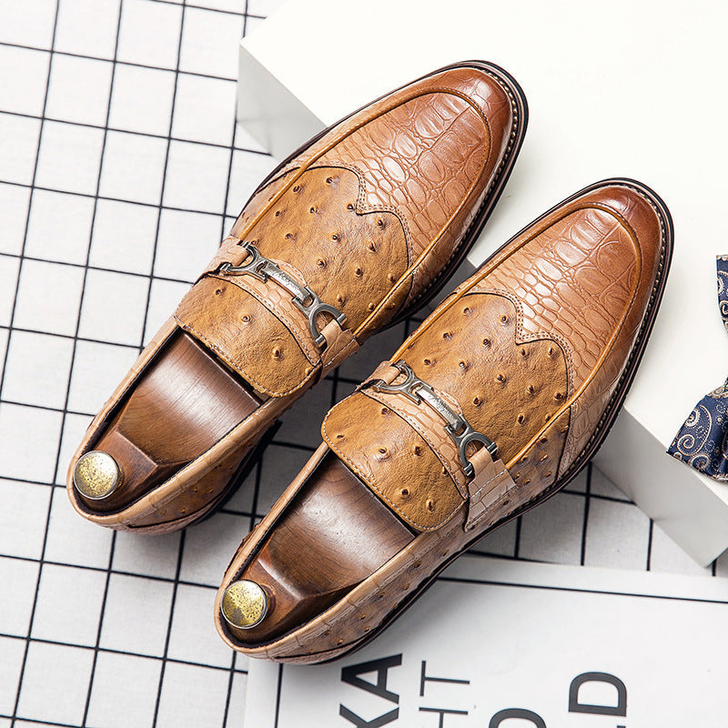 Men's Leather Shoes Without Shoelaces Loafers