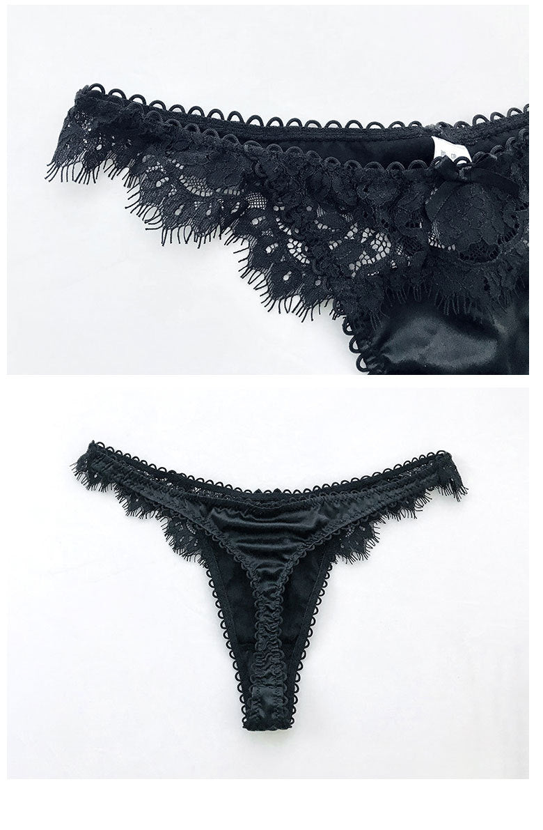 Women's Milk Silk Sexy Lace Thong Panties