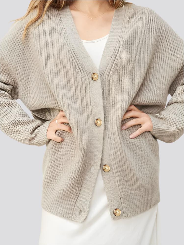 Popular Solid Color Cardigan Sweater Coat For Women