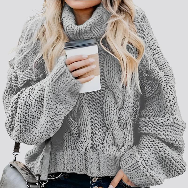 Women's Fashion Casual Turtleneck Pullover Loose-fitting Long Sleeves Sweater