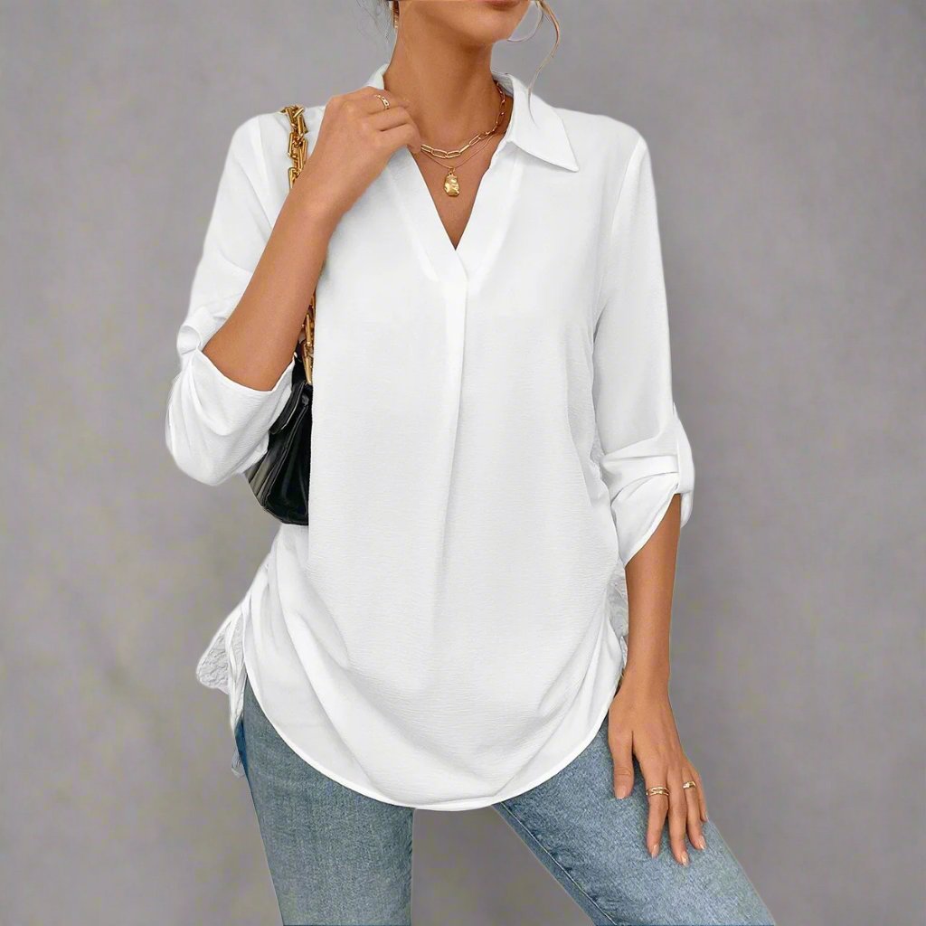 Drawstring Solid Color Shirt On Both Sides Beach Cover-up Women