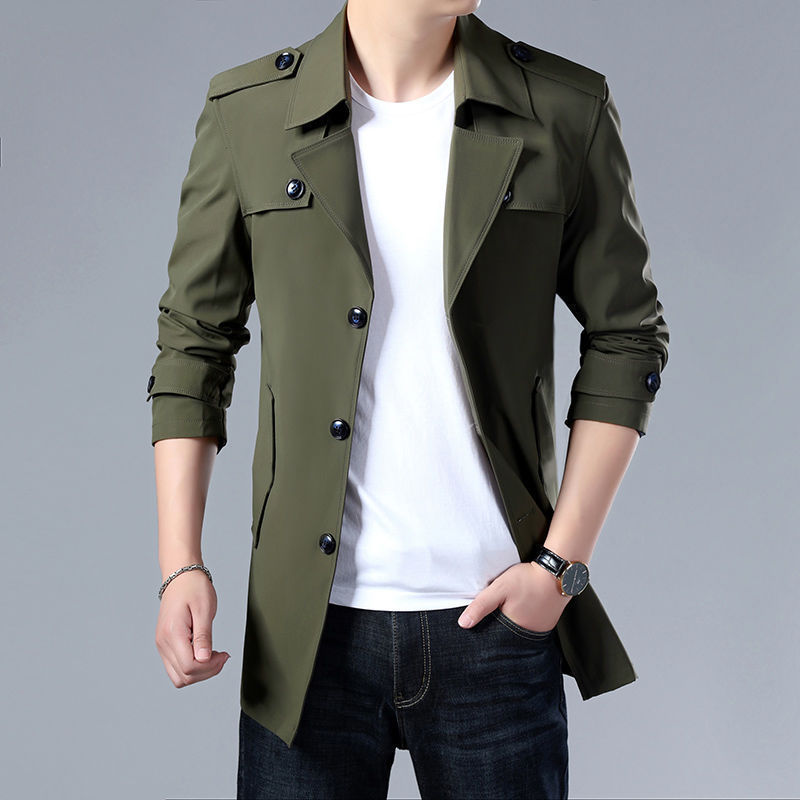 Windbreaker Men's Jacket Middle-aged Business Casual High Quality