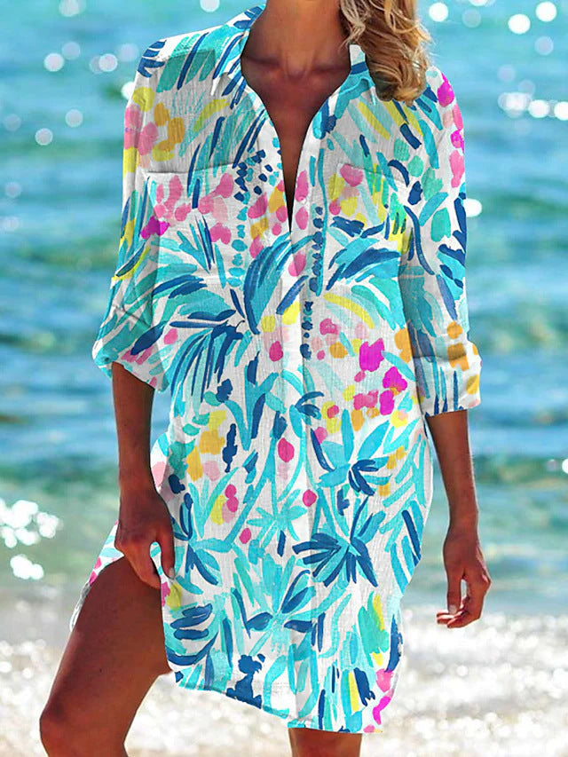 New Crepe Pocket Hidden Hook Beach Cover-up Bikini Shirt Swimsuit Cardigan