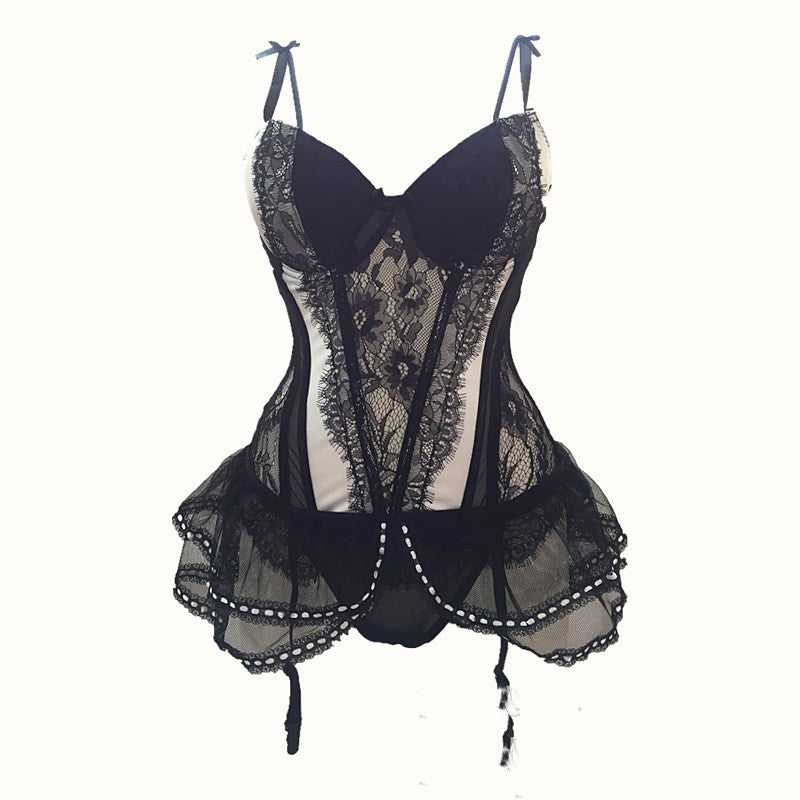 Lingerie Vest Lace Bunny Girl Flirting Sexy Garter Belt Corset Uniform Set