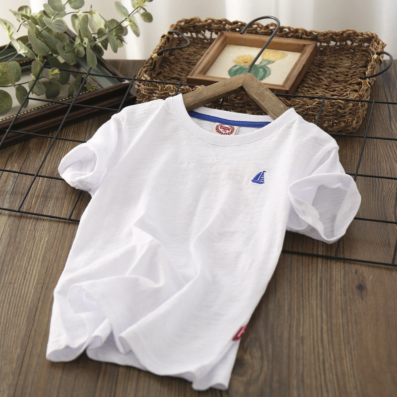 Fashion Simple Boy Half Sleeve Thin T-shirt