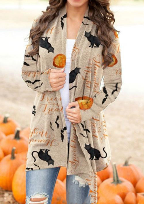 Halloween Digital Printing Casual Cardigan Jacket Women