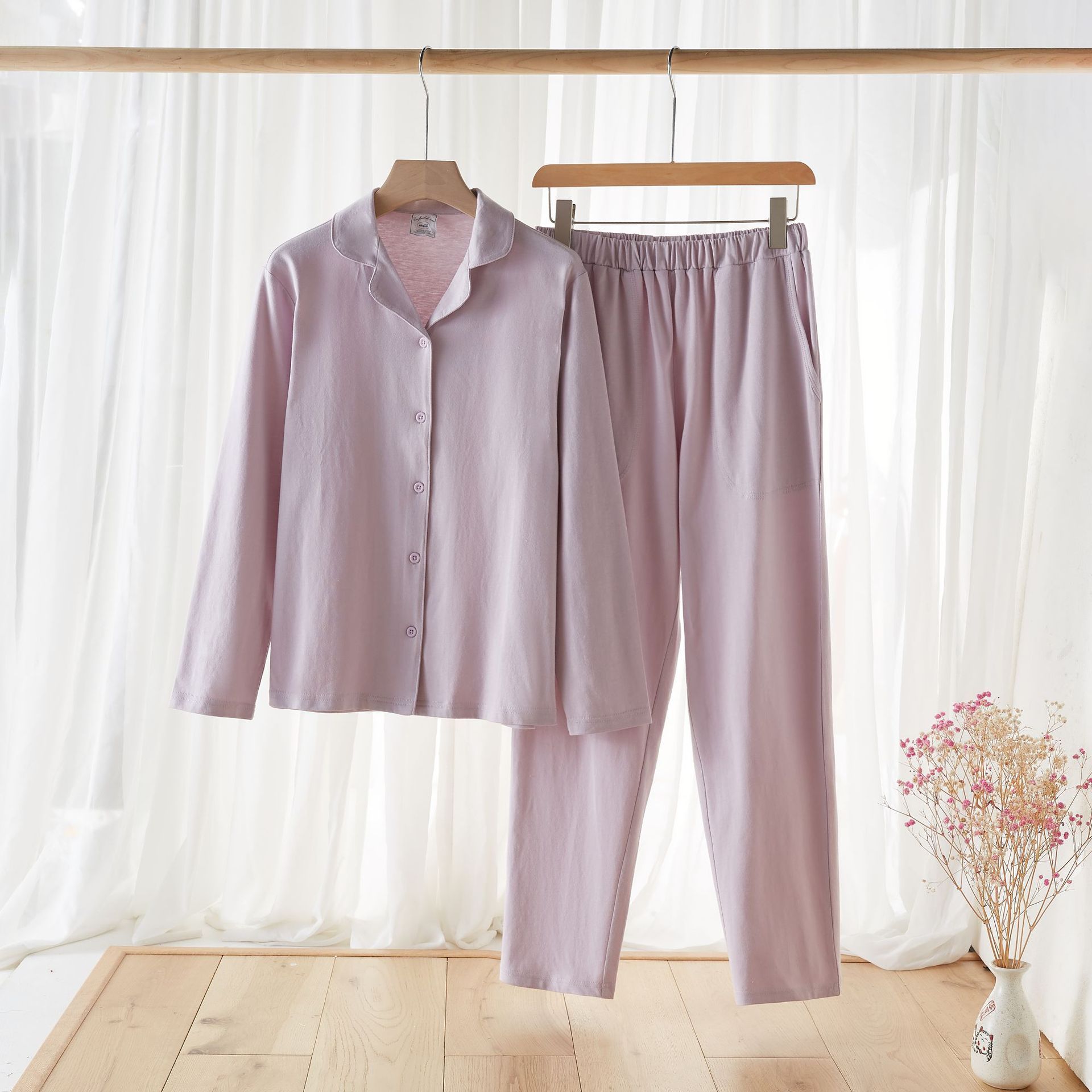 Pure Cotton Home Wear Couple Pajamas Women