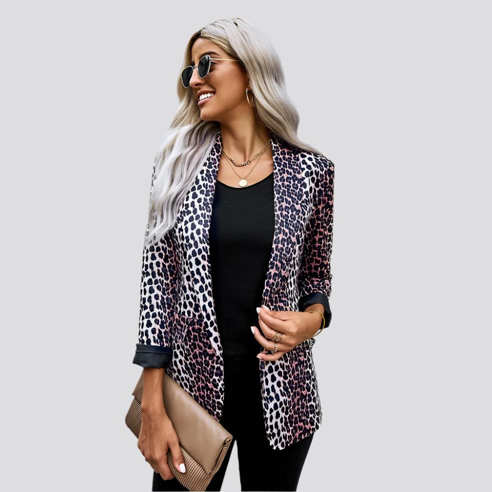 Leopard Print Small Suit Jacket Women