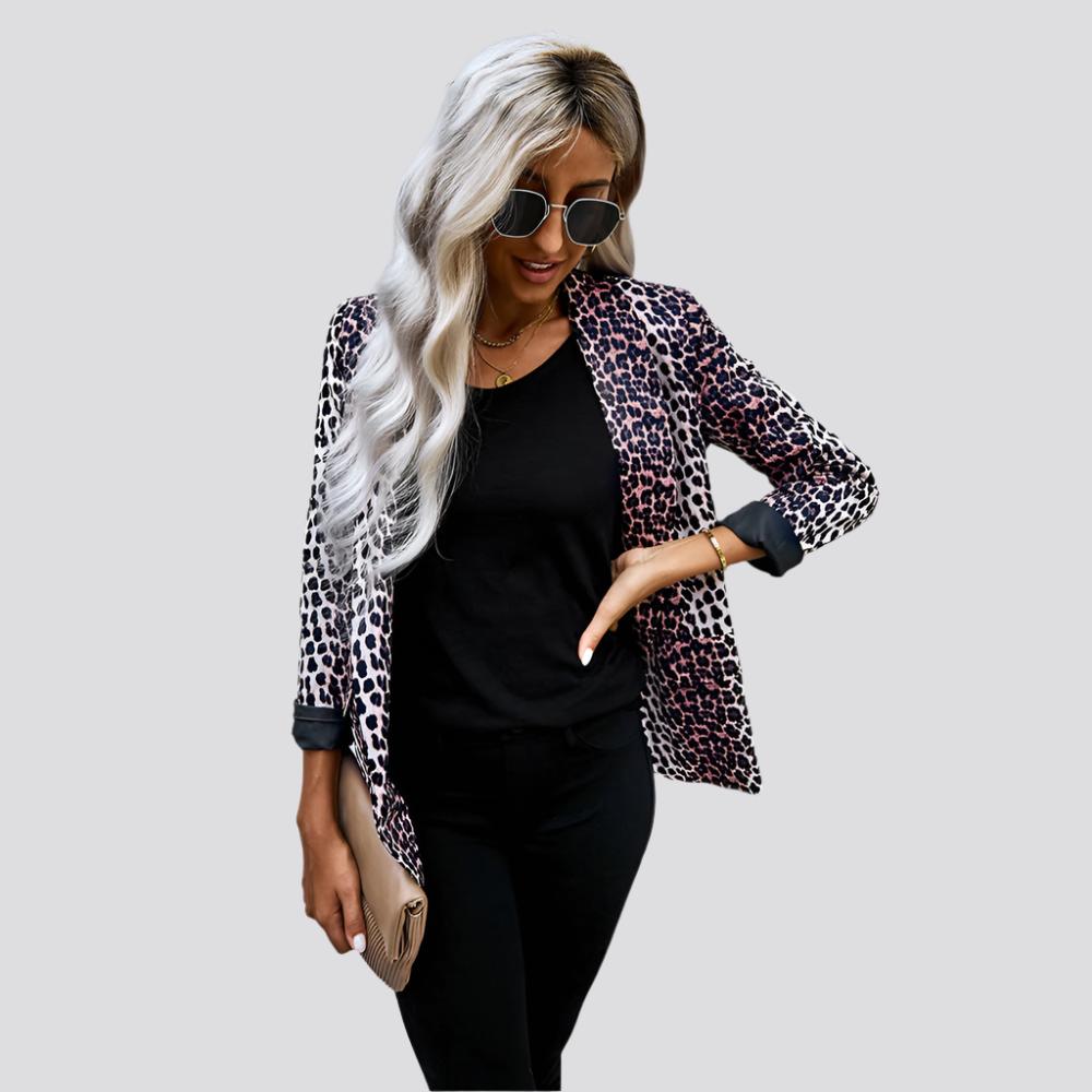 Leopard Print Small Suit Jacket Women