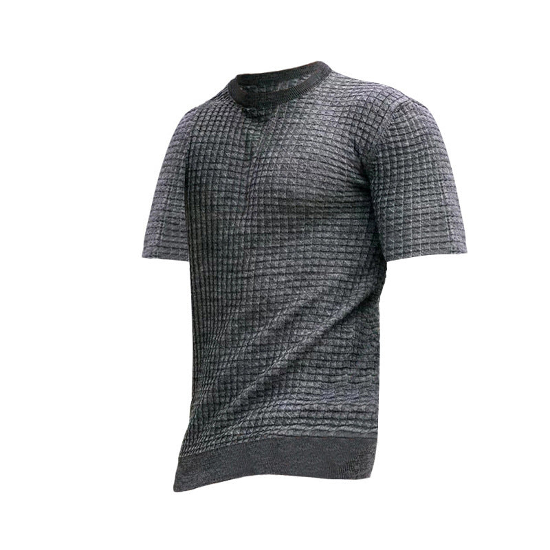 Men's Round Neck Stretch Casual Trend Top T-Shirt