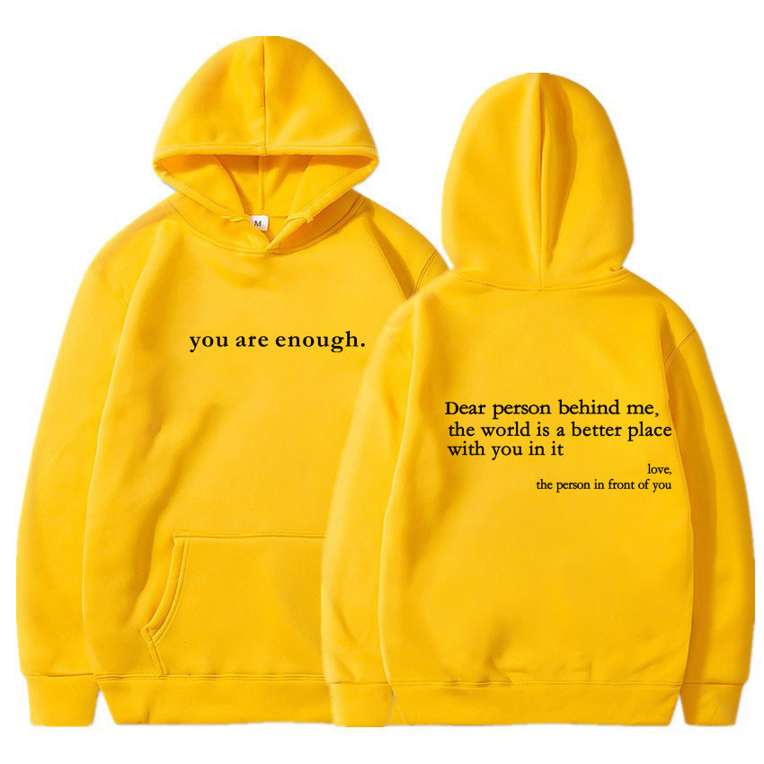 Women's Brushed Hoody Plain Letters