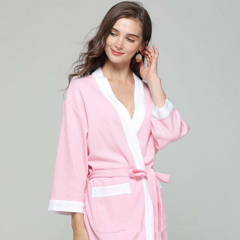 Men's Cotton Waffle Robe Bathrobe Towel