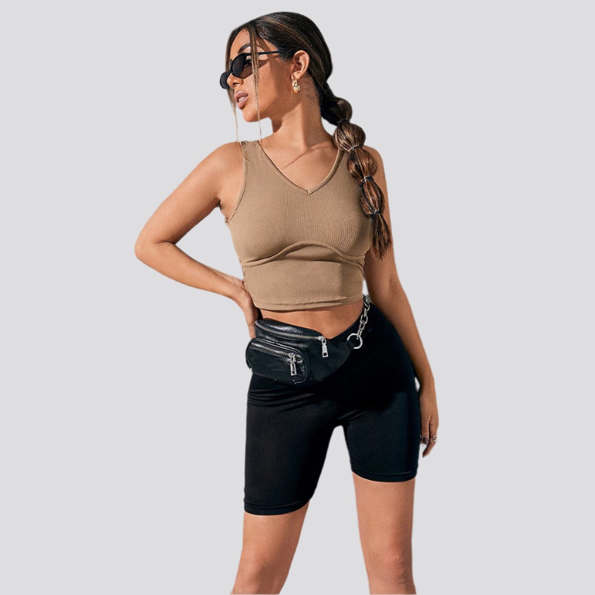 Tube Top V-Neck Camisole Cropped Crop Top