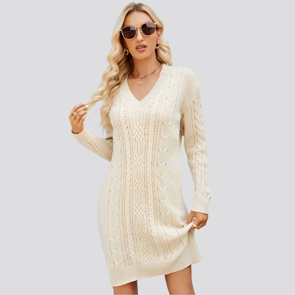 Long Twisted Basic Knitted Dress